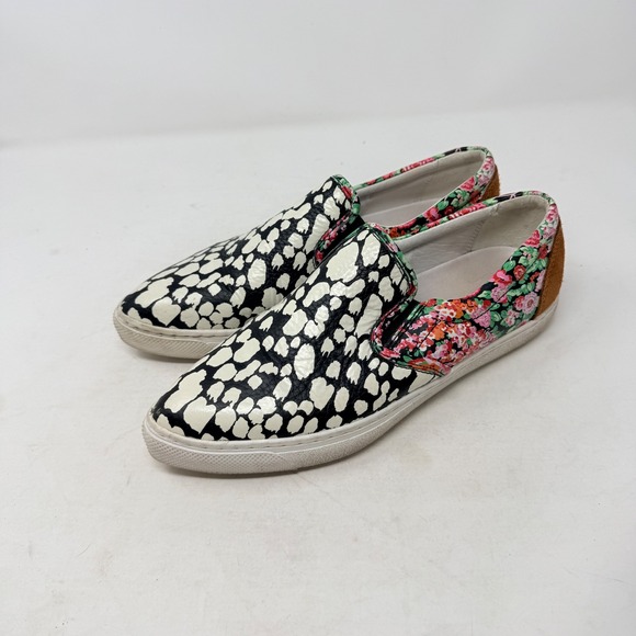Coach Shoes - Coach Mixed Print Slip On Sneakers Floral Animal Print Leather Size 7.5 Eclectic